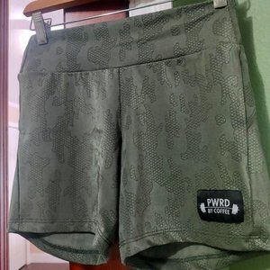 NWOT Army Green Workout Shorts - Brazilian Designer Pwrd By Coffee